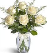 Half Dozen White Roses