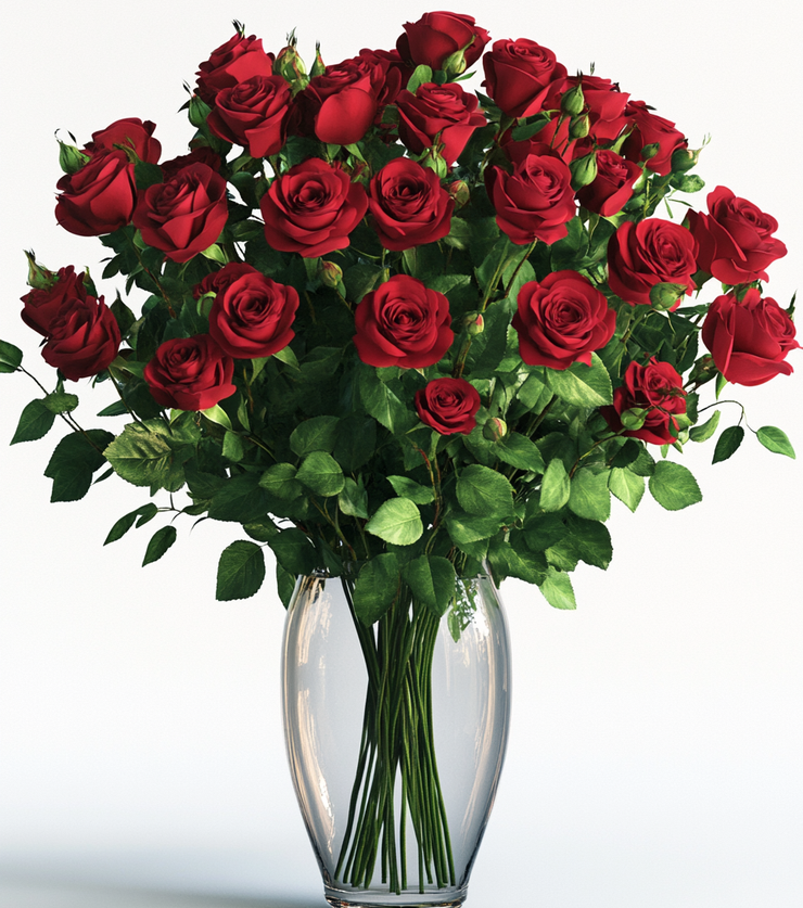 Two Dozen Fresh Red Roses